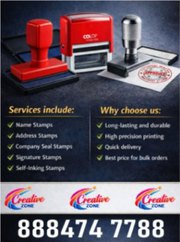 Rubber Stamp Rs. 250/- | Address Stamps Rs. 350/- | Call Creativ